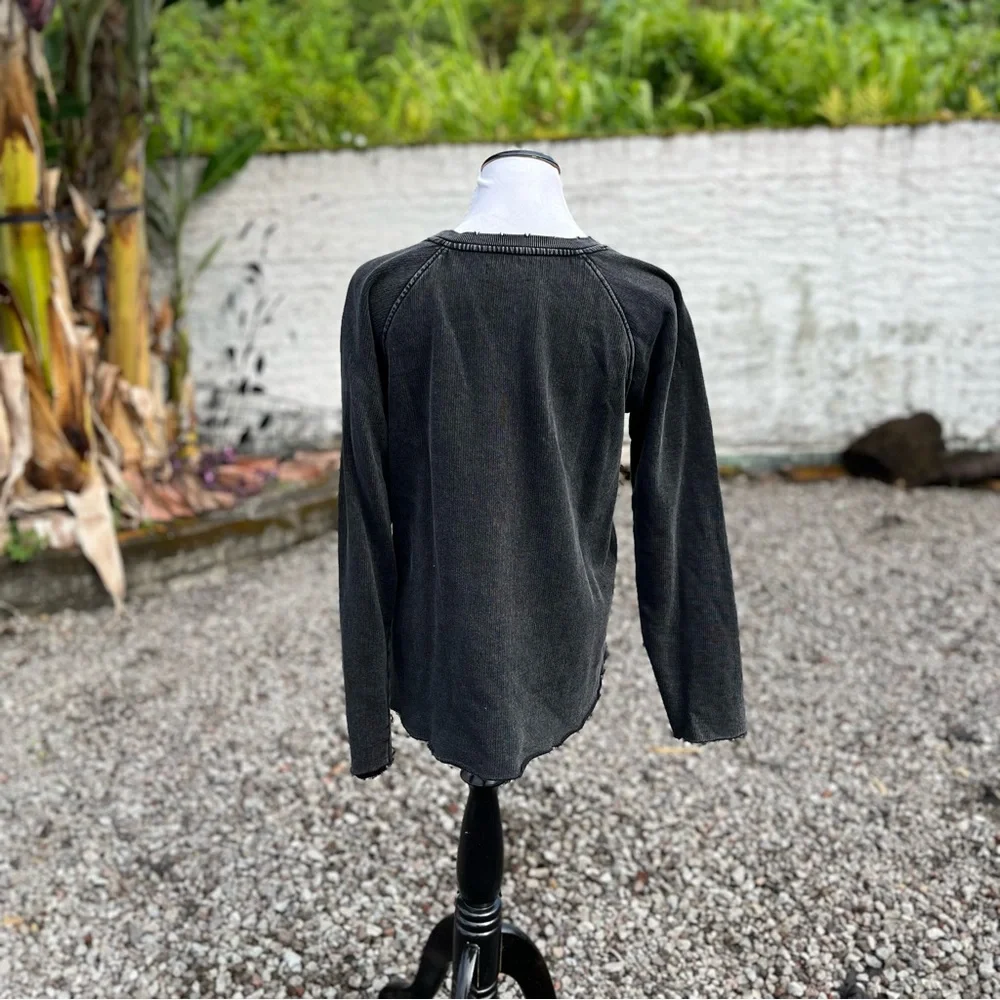 Lucky Brand Black Floral Embroidered Sweatshirt - Picture 3 of 14